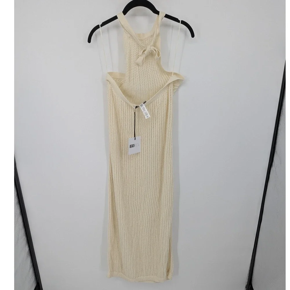 Beach Riot Romee Maxi Dress Womens Medium Cream Halter Neck Open Knit Cotton - Picture 9 of 10